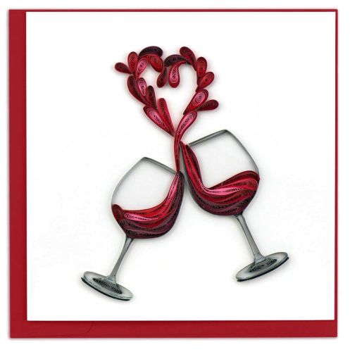 Quilling Greeting Cards A Toast to Love LV229