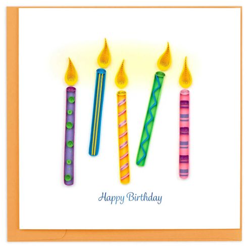 Quilling Greeting Cards Birthday Candle BD173