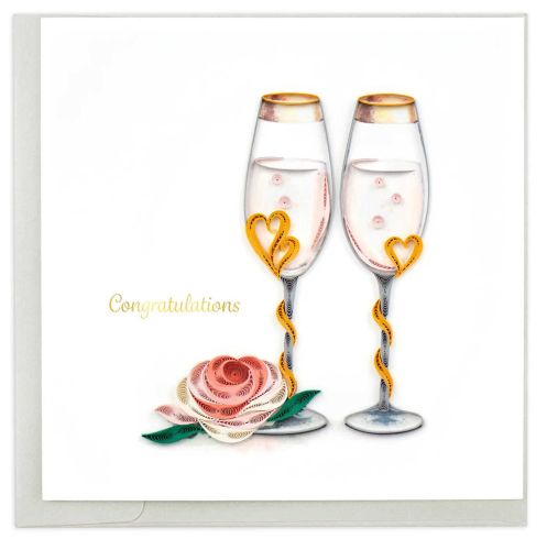 Quilling Greeting Cards Wedding Toasting Flutes LV259