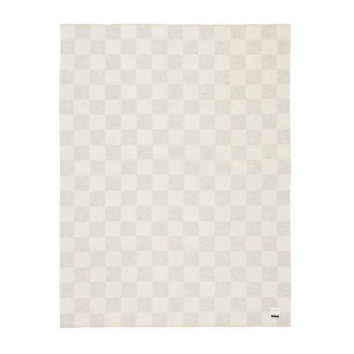 Blacksaw Heirloom Alpaca Crosby Heirloom Blanket. Zero Dye Light Heather/ Ivory Check BLK62-03