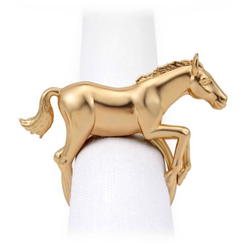 L'Objet Horse Napkin Jewels Gold Set/4 NJ3701