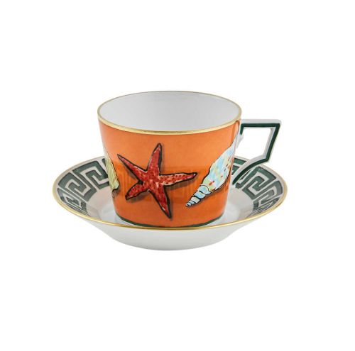 Richard Ginori Il Viaggio Di Nettuno 2 Tea Cups/Saucers 4 Pcs 101RG00-FX9178-GEN-G00130300