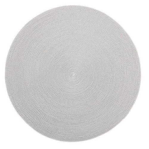 Deborah Rhodes Indo 2-Tone Round Placemat 15&quot Grey/Natural H17-7966-GNAT