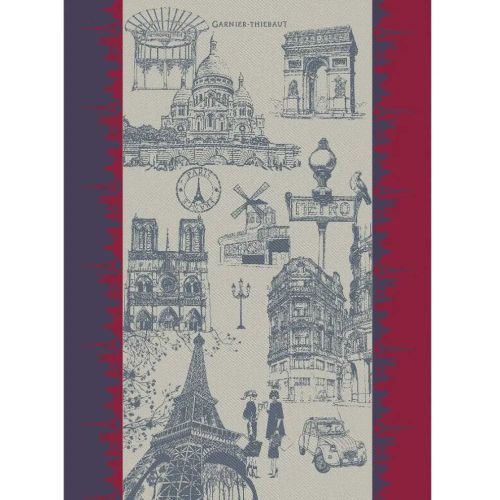 Garnier Thiebaut J'Aime Paris Tricolore Kitchen Towel 22&quotx30&quot, 100% Cotton 46336