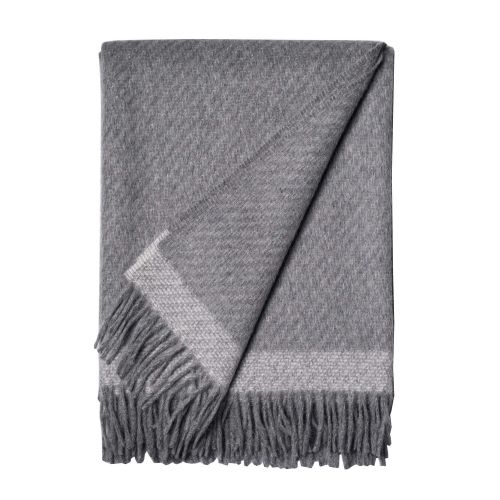 Kilarney Throw Charcoal/Light Grey Stripe by Linen Way