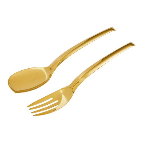 Sambonet Living Serving Stainless Gold Serving Spoon & Fork 52750G44