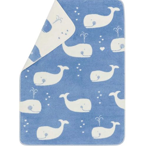 Fussenegger Maja Blue Baby Blanket Whale all over 100 x 75 16632470