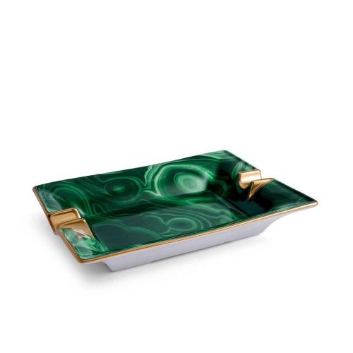 L'Objet Malachite Ashtray ML792