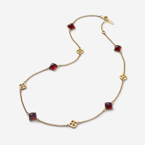 Baccarat Medicis Necklace Vermeil Red Crystal Mirror 2813256