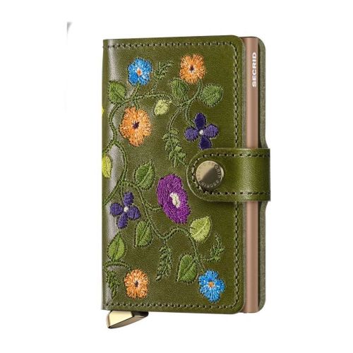 Secrid Miniwallet Stitch Floral Olive MSt-FloralOlive