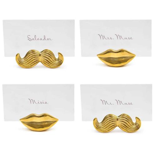 Jonathan Adler Mr. & Mrs. Muse Brass Place Card Holders - Set Of 4 13014