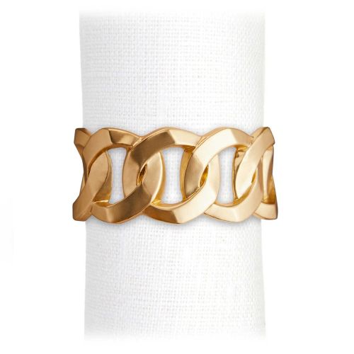 L'Objet Napkin Jewels Gold Cuban Link NJ4101