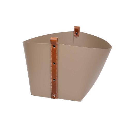 Pinetti Ovo Small Basket Taupe With Black Straps 40x40x29cm 70.0180.082.048