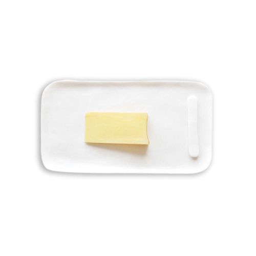 Tina Frey Square Serving Boards Large Serving Board With Cheese Spreader White D-11-WHT