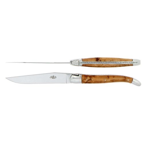 Forge Laguiole Steak Knives Juniper Stainless Steel Matt Finish Set of 2 T2 2M IN GE SAT