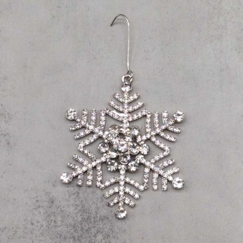 d.stevens Tree Ornaments  Silver Crystal Snowflake Ornament  12-1123