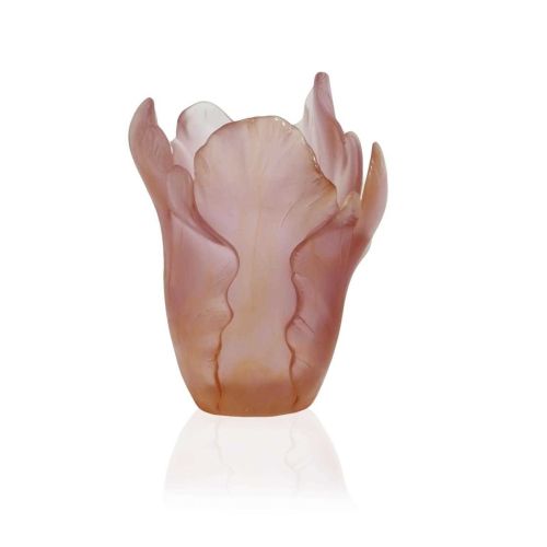 Daum Tulipe Pink and Amber Vase 05803