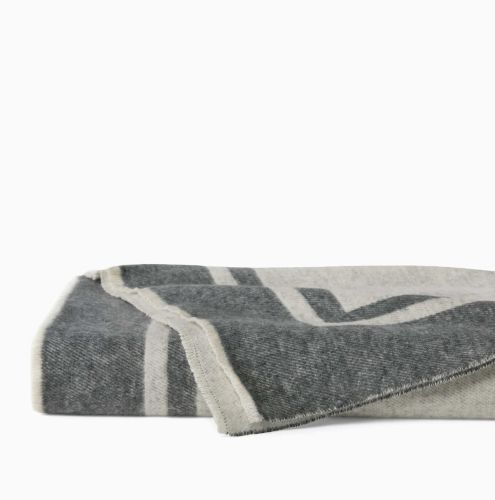 Sferra Viletta Oat/Charcoal Throw  10866OCH