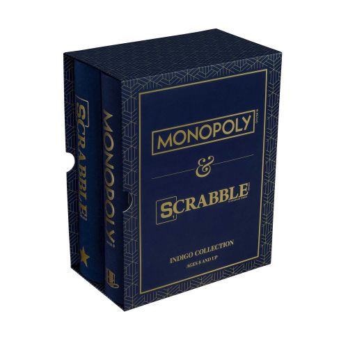 WS Game Company Vintage Game Indigo Collection 2-Pack: Monopoly and Scrabble 41435