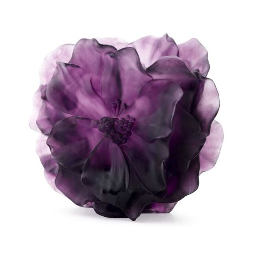 Daum Violet Camellia Large Violet Vase 05730