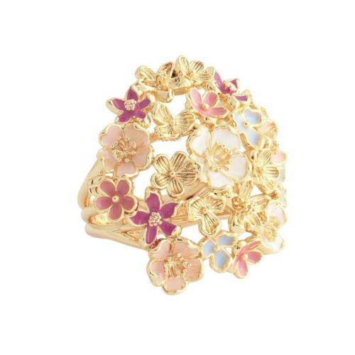 Anabel Aram Wildflowers MULTI ENAMEL GATHERED RING SIZE 7 11121115224-7
