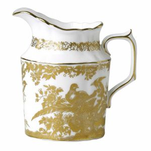 Aves Gold Cream Jug by Royal Crown Derby