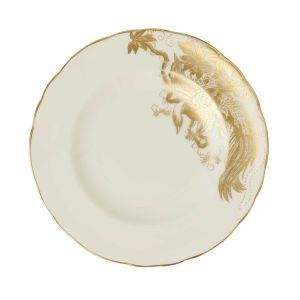 Aves Gold Motif Bread Plate by Royal Crown Derby