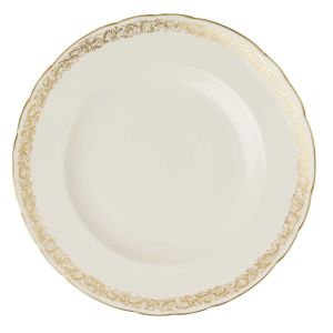 Aves Gold Narrow Band Dinner Plate by Royal Crown Derby