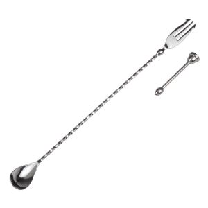 Bar Spoon Trident And Muddler Stainless Steel 34 Cm by Japanese Bar Tools