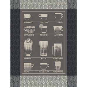 Barista - Black Tea Towel by Le Jacquard Francais