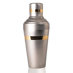 Baron Shaker Matte Stainless Steel With Gold Accents by Japanese Bar Tools