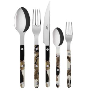 Bistrot Dune Black 5 pc place setting by Sabre