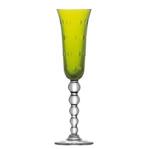 Bubbles Chartreuse-Green Champagne Flute by Saint Louis