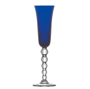 Bubbles Dark-Blue Champagne Flute by Saint Louis