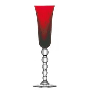 Bubbles Red Champagne Flute by Saint Louis