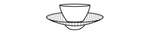 Cielo #201 Small Bowl W/ Saucer #204, Espresso/Dips 70ml by Hering Berlin