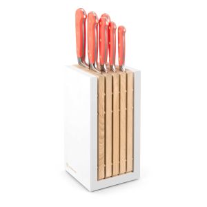 Classic Coral Peach 8-Pcs. Designer White Knife Block Set by Wusthof Trident