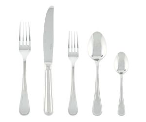 Contour Silverplated 5 Pcs Place Setting with Solid Handle Knife by Sambonet