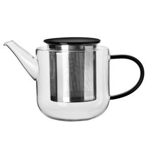 Coppa Glass Teapot With Black Handle by Asa Selection
