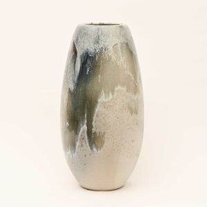 Cream/Blue Vase Medium by KH Wurtz