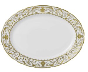Darley Abbey White Oval Dish Large by Royal Crown Derby