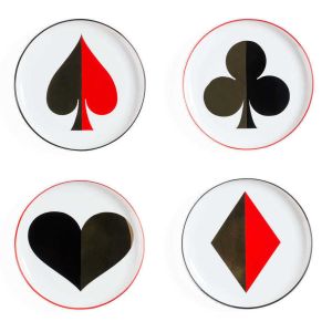 Dealer's Choice Canape Plate Set Of 4 by Jonathan Adler