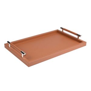 Dedalo Liverpool Medium Rectangular Tray Camel by Pinetti