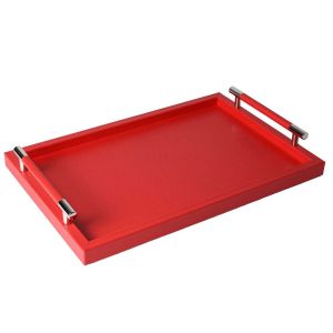 Dedalo Liverpool Medium Rectangular Tray Red by Pinetti