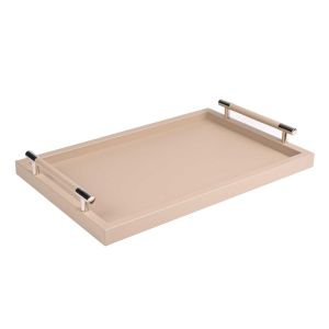Dedalo Liverpool Medium Rectangular Tray Taupe by Pinetti