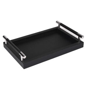 Dedalo Liverpool Small Rectangular Tray Black by Pinetti