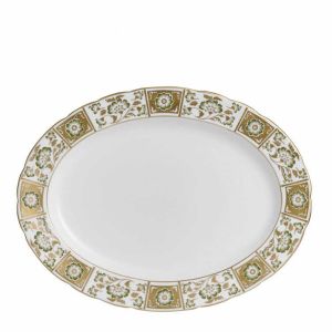 Derby Panel Green Oval Dish Large by Royal Crown Derby