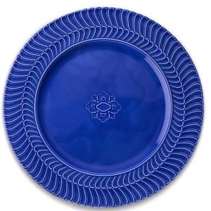 Double Rouche Blue Round Serving Plate by Buccellati