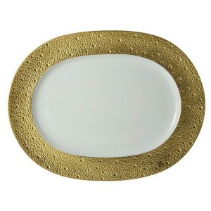 Ecume Gold Oval Platter - 17 In. - by Bernardaud