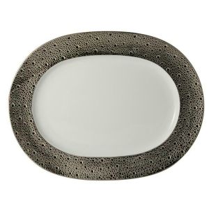 Ecume Platinum Oval Platter - 13.8 In. by Bernardaud